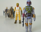 Star Wars Action Figures, 70s / 80s Kenner, Boba Fett and More, Set of 4 - sci fi, collectible, alien, monster, for him, retro, dude gift