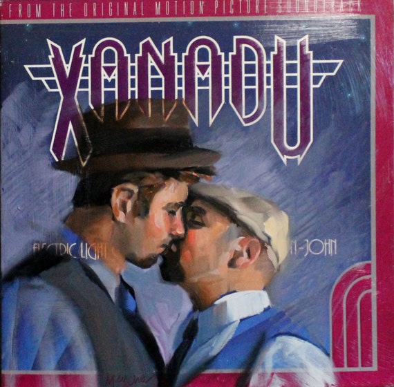 Xanadu by Kenney Mencher oil paint on acrylic resin coated album cover 12"x12"