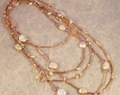 CopperTube Pink Coin Pearl - Multi strand Necklace Set