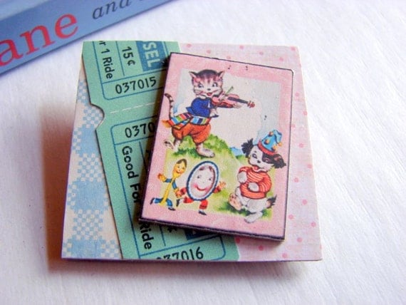 Storybook Brooch  The Cat And The Fiddle  The Dog by mimiandlucy