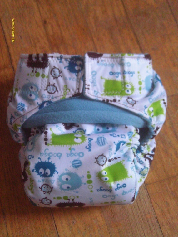 One Size Quick Drying AIO Cloth Diaper in Ooga Booga
