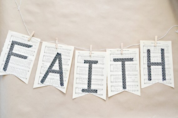 Faith Vintage Hymnal Paper Bunting DIY Kit