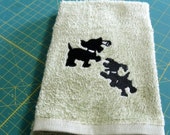 Embroidery Dog Towel Cotton  Hand Towel Chervil Green