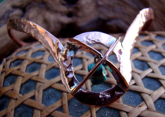 Tribunal Bracelet of Clockwork...OOAK Handmade Copper and Turquoise Bracelet of Legend