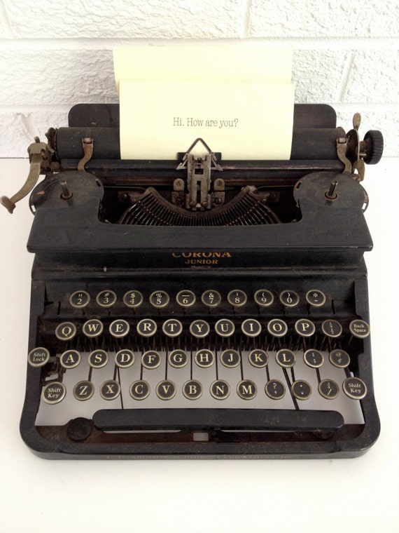 Antique 1930's Corona Junior Typewriter - Model S