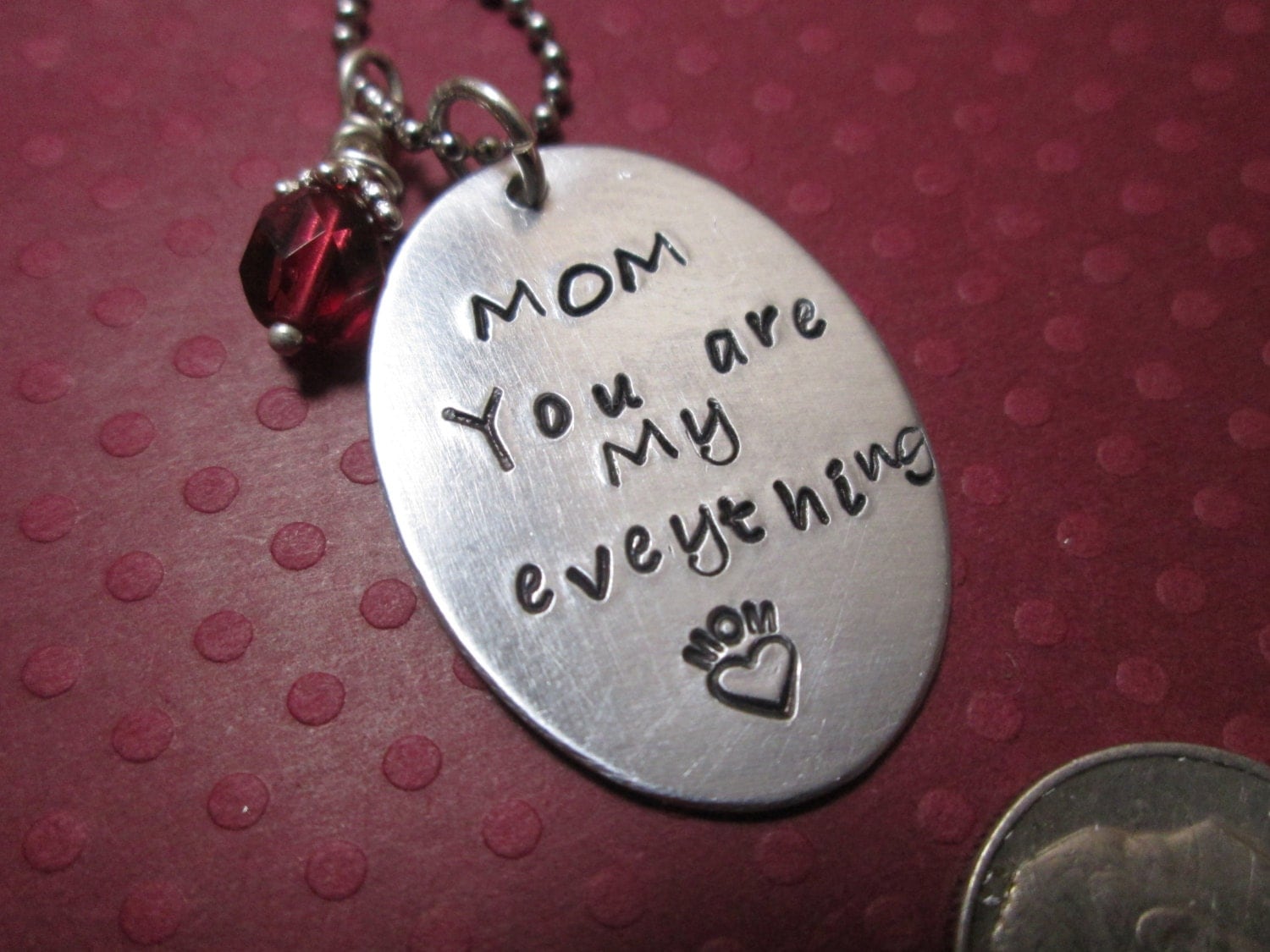 mom you are my everything necklace handstamped necklace
