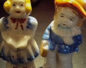 SALE Set of 2 Little Boy and Girl Colonial from Japan Porcelain
