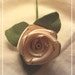 Buttonhole - Funky Modern Fabric Handmade Flower With Burlap Fabric Leaves