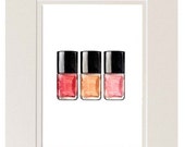 Chanel Nail Polish Illustration, Chanel Le Vernis Spring 2012 Collection, Red, Peach and Pink Colors