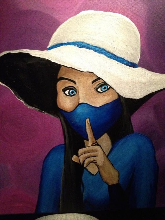Ninja - Shhh Original Acrylic Painting 16"x20"