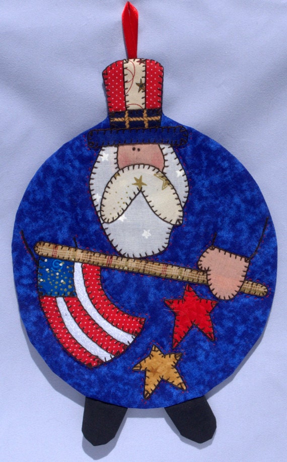 Uncle Sam Mug Rug Red Polka Dots