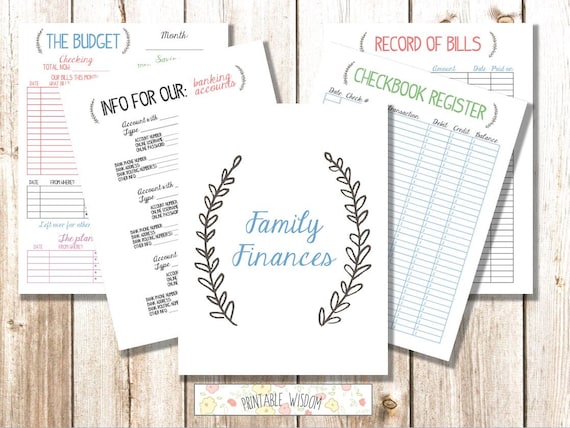 INSTANT DOWNLOAD family binder finances budget bills management household organizer planner printable diy digital pdf