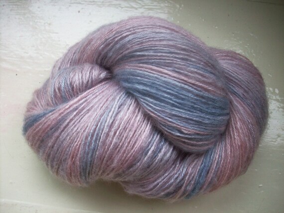 Hand painted yarn 100g angora laceweight soft by SpinningStreak