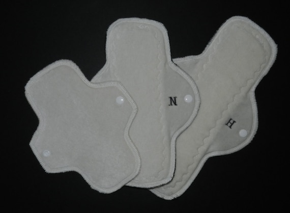 Set of 3 Organic Cloth Pads Trial Pack by MotherMoonPads 