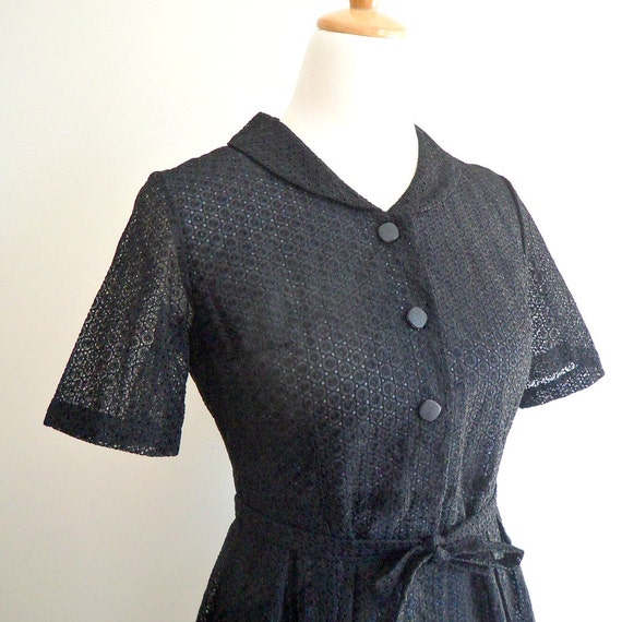 Vintage Japanese Black Broderie Dress