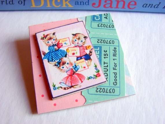 Storybook Brooch  The Three Little Kittens  Lost by mimiandlucy