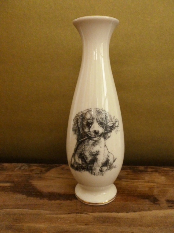 Vintage Puppy Dog Bud Vase from Small World Greetings