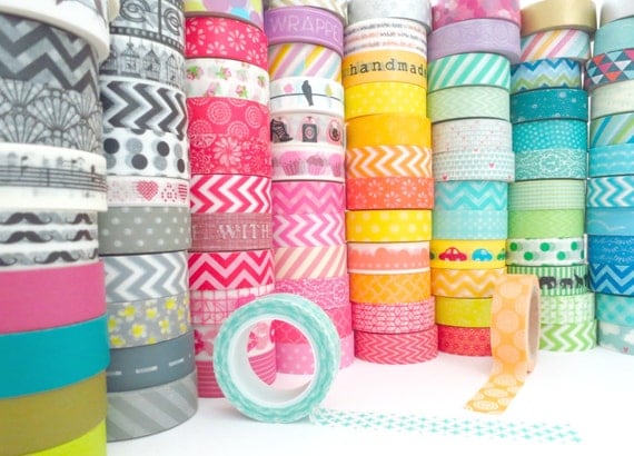 Pick 8 Whole Rolls of Assorted Washi Tapes: 159 Patterns