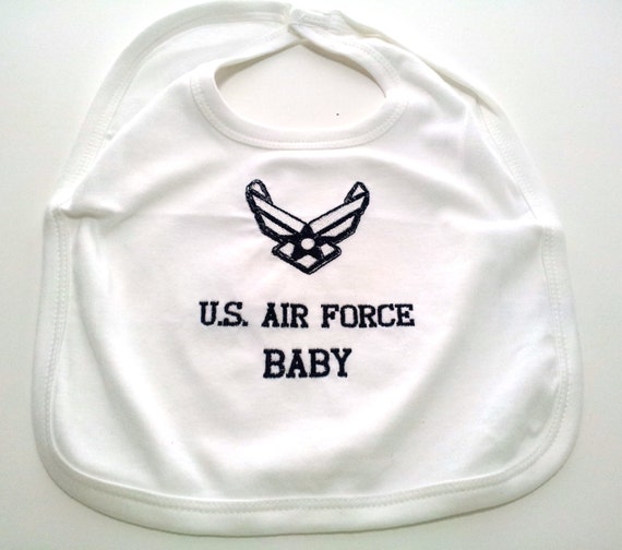 Military Baby Bib Air Force Baby Boy Or by GabbysQuiltsNSupply