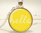 Hello Necklace, Yellow Jewelry, Cute Pendant (1559S1IN)
