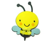 Bumble Bee Card - Yellow Bumble Bee - Insect Cards - Kids Cards - Cutout Cards