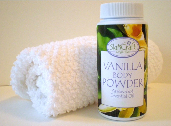 Bath Dusting - Deodorant Powder - Organic Vanilla Body Powder - 3 oz Travel / Gym Bag Sz
