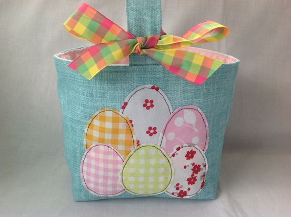 Pretty Children's / Girls Fabric Easter Basket, Easter Bag, Easter Egg Design