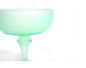Vintage Mint Green Satin Glass Compote, Pedestal Candy Dish