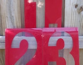 Vintage Red Gas Station Numbers
