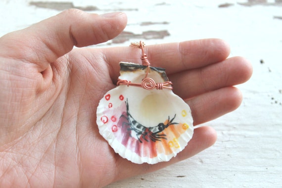 Krill Necklace - Hand Painted Seashell (Krampton)