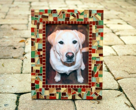 5 x 7 Mosaic Picture Frame Earth Tones by GreenStreetMosaics