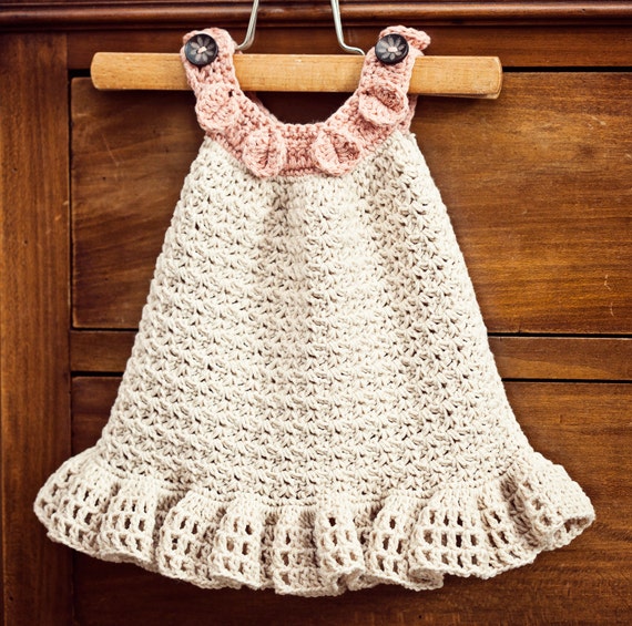 Instant download - Dress Crochet PATTERN (pdf file) - Halter Ruffle Dress (sizes up to 5 years)