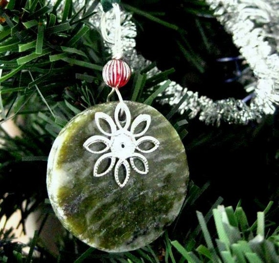 Connemara Marble Ornament. Irish Christmas Decoration or Rear View Mirror Charm