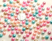8mm Pearl Mixed Flatback Cabochons - 100 pc set