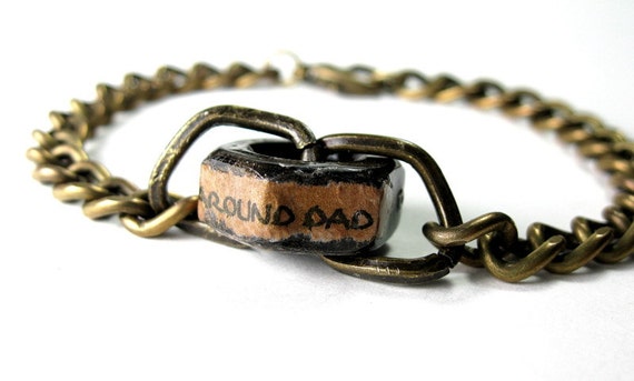 Industrial Chic Hex Nut Bracelet, Antiqued Brass, Steampunk, For Men, Mens Accessories, Gifts for Guys, Gifts for Dad, Father's Day