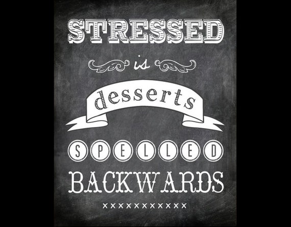 Stressed is Desserts Spelled Backwards Kitchen Printable - Custom Colors Available
