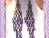 Purple link earrings
