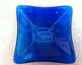 Marine Blue Fused-Glass Bowl