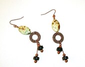 African Turquoise and Copper Earrings