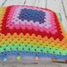Rainbow crochet granny square pillow cover