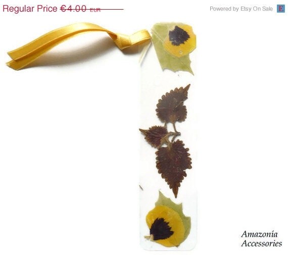 15 OFF VDAY SALE Fall leaves bookmark with by AmazoniaAccessories