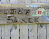 SUGAR SHACK SIGN Rustic Reclaimed Barn Board Wood with Black Birch Twig Lettering
