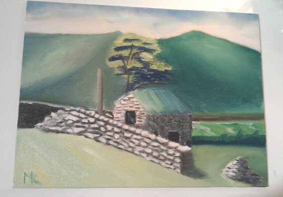 Original Oil Painting- A Walk In The Dales - Shepherds Hut 16x12 Canvass