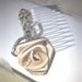 Ooak Perfect Wedding Or Party Hair Comb All Hand Beaded With Fabric Handmade Rose