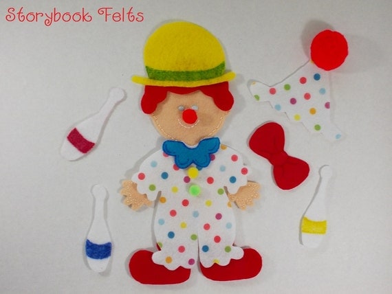 Storybook Felts Felt My Little Clown Doll Dress Up Set 13 PCS