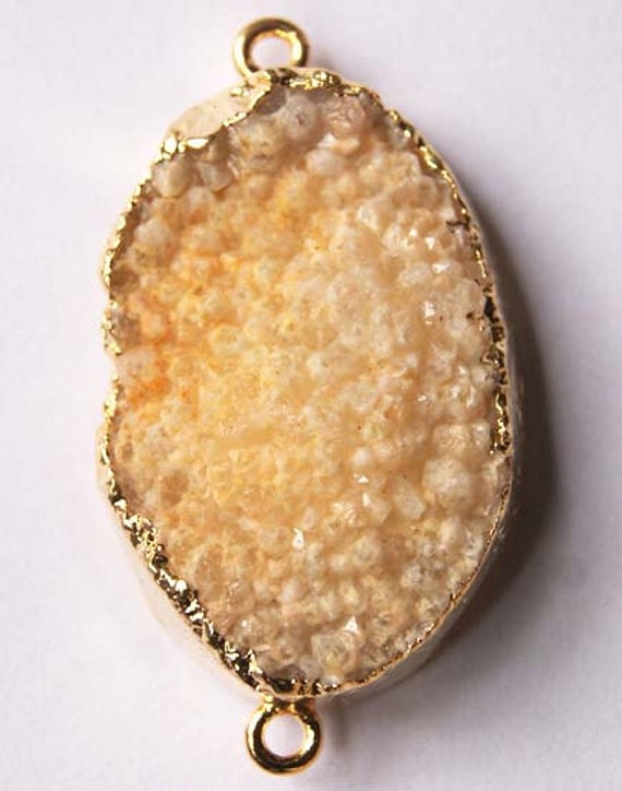 agate quartz druzy drusy pendant link connector No10765