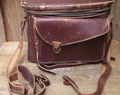 Old Leather Crown Camera Bag 1950s