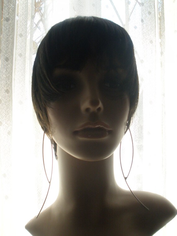 Unique Handmade Long Womens Silver Color Polished Wire Earrings, Metal Earrings, Scrupture Earrings, Abstract Earrings