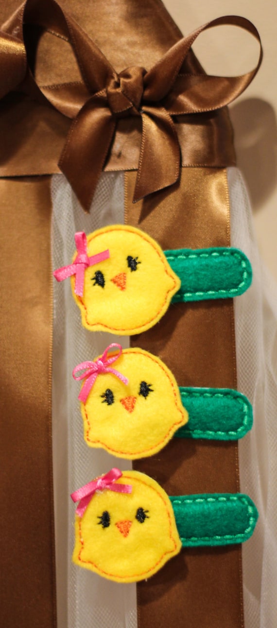 Peep Chic Hair Clip Easter alligator Clip Felt Clip