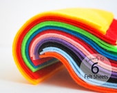 6 Felt Sheets Ecofriendly Felt - 8.5 x 12 sheets - PICK two COLORS A603